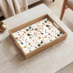 Terrazzo - Patroon - Wit - Terra Dienblad Rechthoek middel 911 -sfeer1
