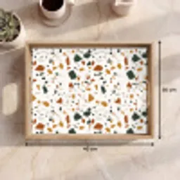 Terrazzo - Patroon - Wit - Terra Dienblad Rechthoek middel 911 -USP_Formaat