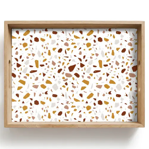 Terrazzo - Patroon - Wit - Urban Dienblad Rechthoek middel 911 -z3d_shopping