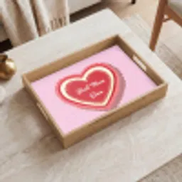 Tekst - Hartje - Moeder - Roze Dienblad Rechthoek middel -sfeer1