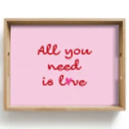 Tekst - Roze - Love - Hart Dienblad Rechthoek middel -z3d_shopping