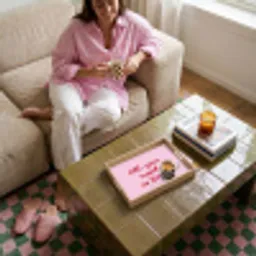 Tekst - Roze - Love - Hart Dienblad Rechthoek middel -sfeer3