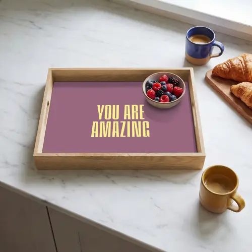 Tekst - Paars - Amazing Dienblad Rechthoek middel -sfeer2