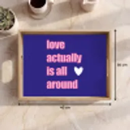 Tekst - Valentijn - Love - Blauw Dienblad Rechthoek middel -USP_Formaat