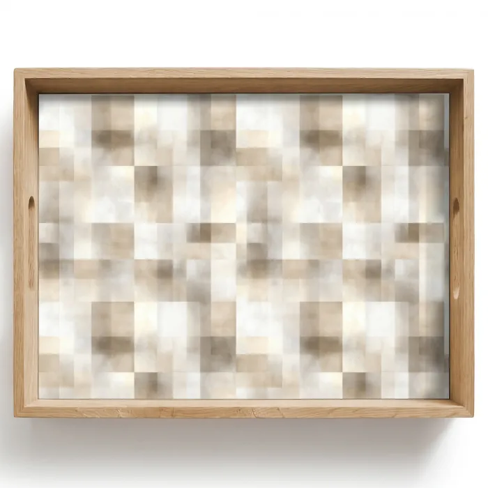 Textuur - Linnen - Beige Dienblad Rechthoek middel 911 -z3d_shopping