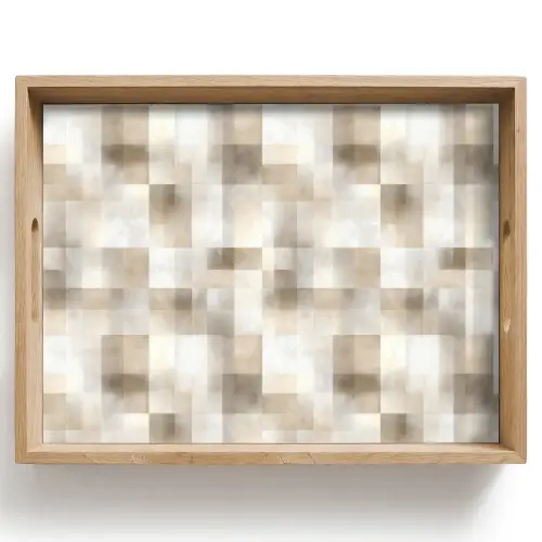 Textuur - Linnen - Beige Dienblad Rechthoek middel 911 -z3d_shopping