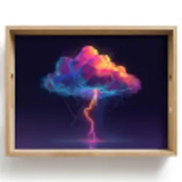 Donderwolk - Bliksemschicht - Licht - Blauw Dienblad Rechthoek middel -z3d_shopping
