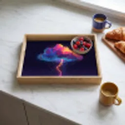 Donderwolk - Bliksemschicht - Licht - Blauw Dienblad Rechthoek middel -sfeer2