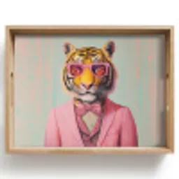 Tijger - Strik - Jasje - Roze Dienblad Rechthoek middel -z3d_shopping