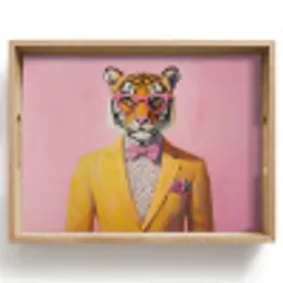 Tijger - Bril - Geel - Jasje Dienblad Rechthoek middel -z3d_shopping