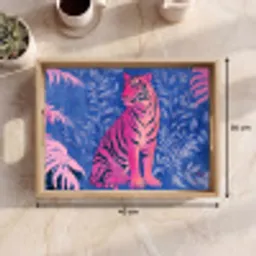 Tijger - Roze - Bladeren - Jungle Dienblad Rechthoek middel -USP_Formaat