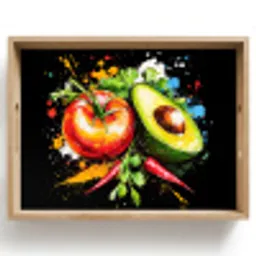Tomaat - Avocado - Peper - Graffiti - Verf - Modern Dienblad Rechthoek middel -z3d_shopping