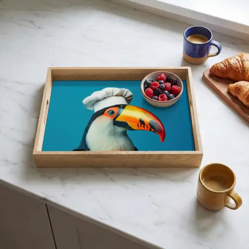 Toekan - Papegaai - Vogel - Koksmuts Dienblad Rechthoek middel -sfeer2