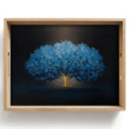 Boom - Blauw - Bladeren - Penseelstreken Dienblad Rechthoek middel -z3d_shopping