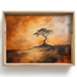 Boom - Landschap - Oranje Dienblad Rechthoek middel -z3d_shopping