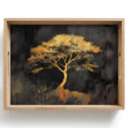 Boom - Schilderij - Goud - Abstract Dienblad Rechthoek middel -z3d_shopping
