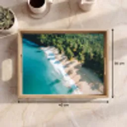 Tropisch - Strand - Water - Palmbomen Dienblad Rechthoek middel -USP_Formaat