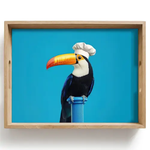 Tucan - Sokkel - Vogel - Koksmuts Dienblad Rechthoek middel -z3d_shopping