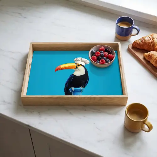 Tucan - Sokkel - Vogel - Koksmuts Dienblad Rechthoek middel -sfeer2