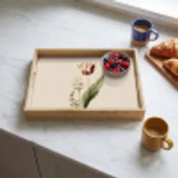 Tulp - Minimalistisch - Beige Dienblad Rechthoek middel -sfeer2