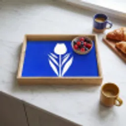 Tulp - Minimalistisch - Bladeren - Wit Dienblad Rechthoek middel -sfeer2
