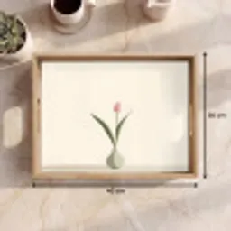 Tulp - Vaas - Beige Dienblad Rechthoek middel -USP_Formaat