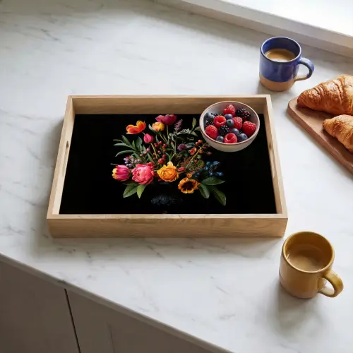 Tulpen - Bessen - Boeket - Vaas Dienblad Rechthoek middel -sfeer2