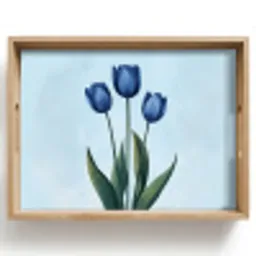 Tulpen - Blauw - Bladeren Dienblad Rechthoek middel -z3d_shopping