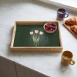 Tulpen - Liefde - Donkergroen Dienblad Rechthoek middel -sfeer2