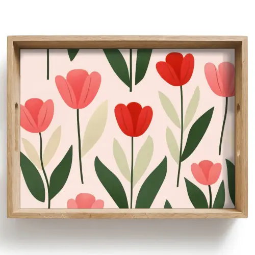 Tulpen - Modern - Roze Dienblad Rechthoek middel -z3d_shopping