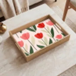 Tulpen - Modern - Roze Dienblad Rechthoek middel -sfeer1