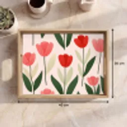 Tulpen - Modern - Roze Dienblad Rechthoek middel -USP_Formaat