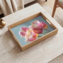 Tulpen - Roze - Stelen Dienblad Rechthoek middel -sfeer1