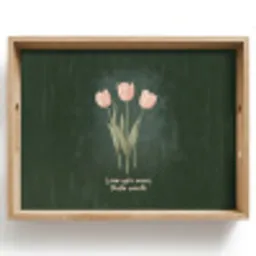 Tulpen - Roze - Tekst - Love Dienblad Rechthoek middel -z3d_shopping