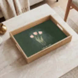 Tulpen - Roze - Tekst - Love Dienblad Rechthoek middel -sfeer1