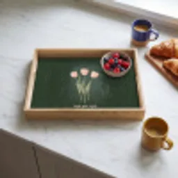 Tulpen - Roze - Tekst - Love Dienblad Rechthoek middel -sfeer2