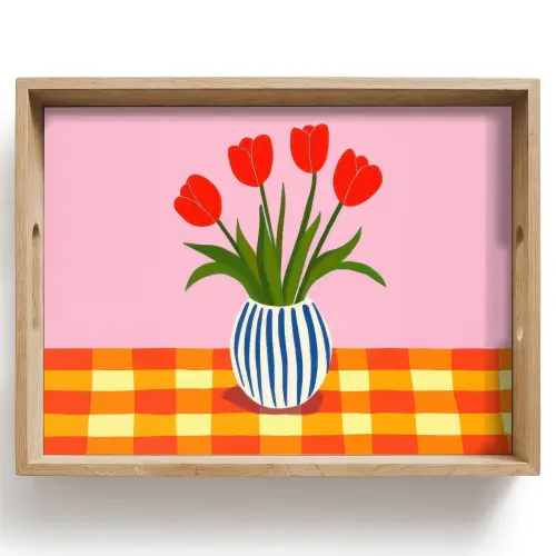 Tulpen - Roze - Vaas Dienblad Rechthoek middel -z3d_shopping