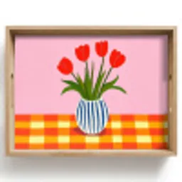 Tulpen - Roze - Vaas Dienblad Rechthoek middel -z3d_shopping