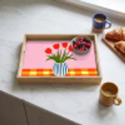 Tulpen - Roze - Vaas Dienblad Rechthoek middel -sfeer2