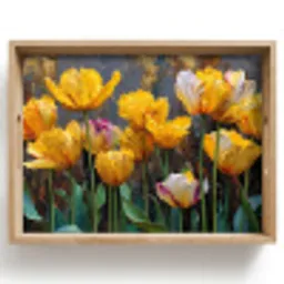 Tulpen - Geel - Penseelstreken - Abstract Dienblad Rechthoek middel -z3d_shopping