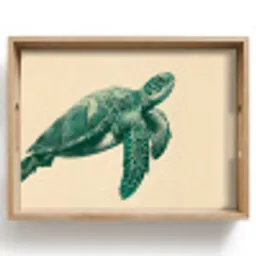 Schildpad - Sierlijk - Groen - Schild Dienblad Rechthoek middel -z3d_shopping