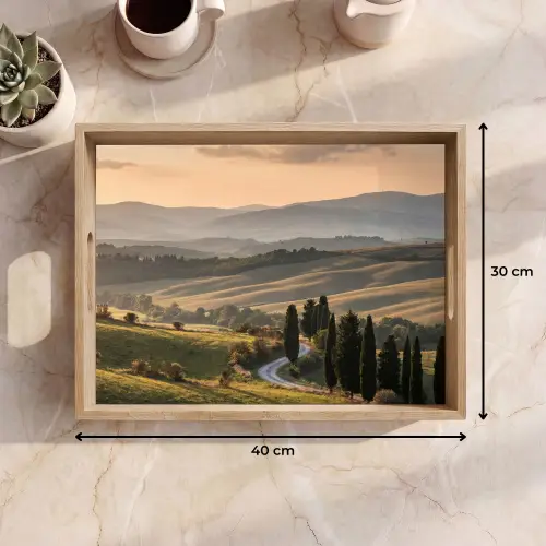 Toscaans - Landschap - Heuvels Dienblad Rechthoek middel -USP_Formaat