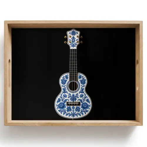Ukelele - Delfts - Blauw - Muziek Dienblad Rechthoek middel -z3d_shopping