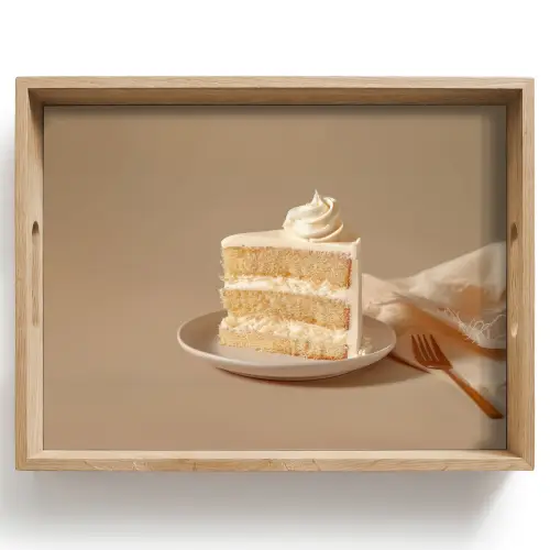 Vanilletaart - Cake - Romig Dienblad Rechthoek middel -z3d_shopping