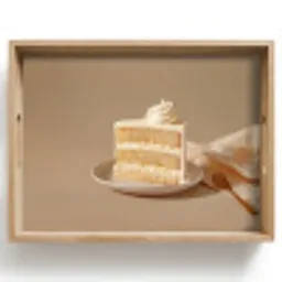 Vanilletaart - Cake - Romig Dienblad Rechthoek middel -z3d_shopping