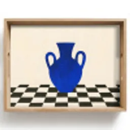 Vaas - Blauw - Geblokt - Modern Dienblad Rechthoek middel -z3d_shopping