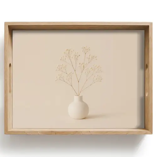 Vaas - Takken - Bloemetjes - Wit Dienblad Rechthoek middel -z3d_shopping