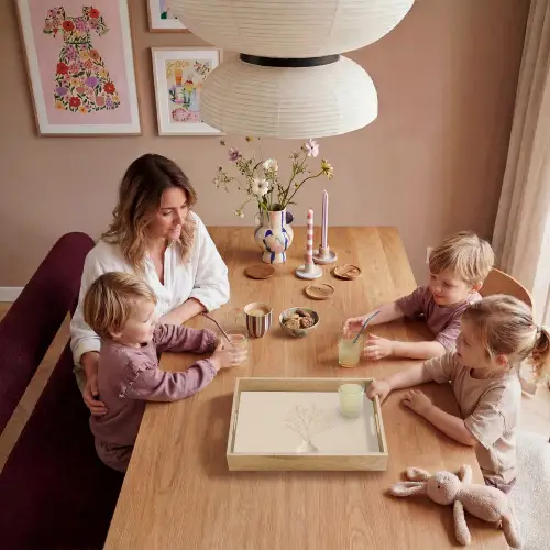 Vaas - Takken - Bloemetjes - Wit Dienblad Rechthoek middel -sfeer4