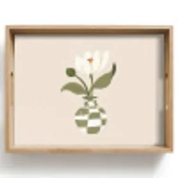 Vaas - Geruit - Bloem - Groen Dienblad Rechthoek middel -z3d_shopping