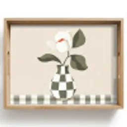 Vaas - Geruit - Groen - Bloem Dienblad Rechthoek middel -z3d_shopping